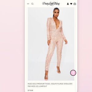 PrettyLittleThing Rose Gold Jumpsuit